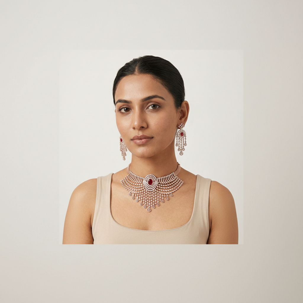 Classic Glow Bridal Diamond Necklace - 4