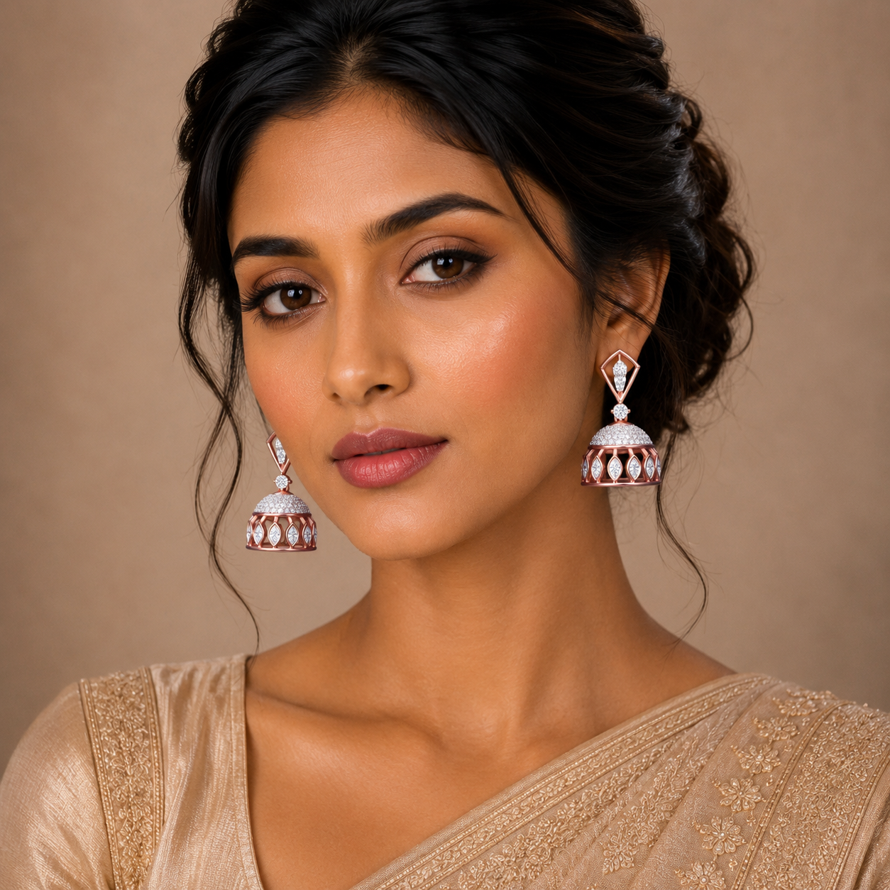 Elite Elegant Diamond Jhumkis - 3
