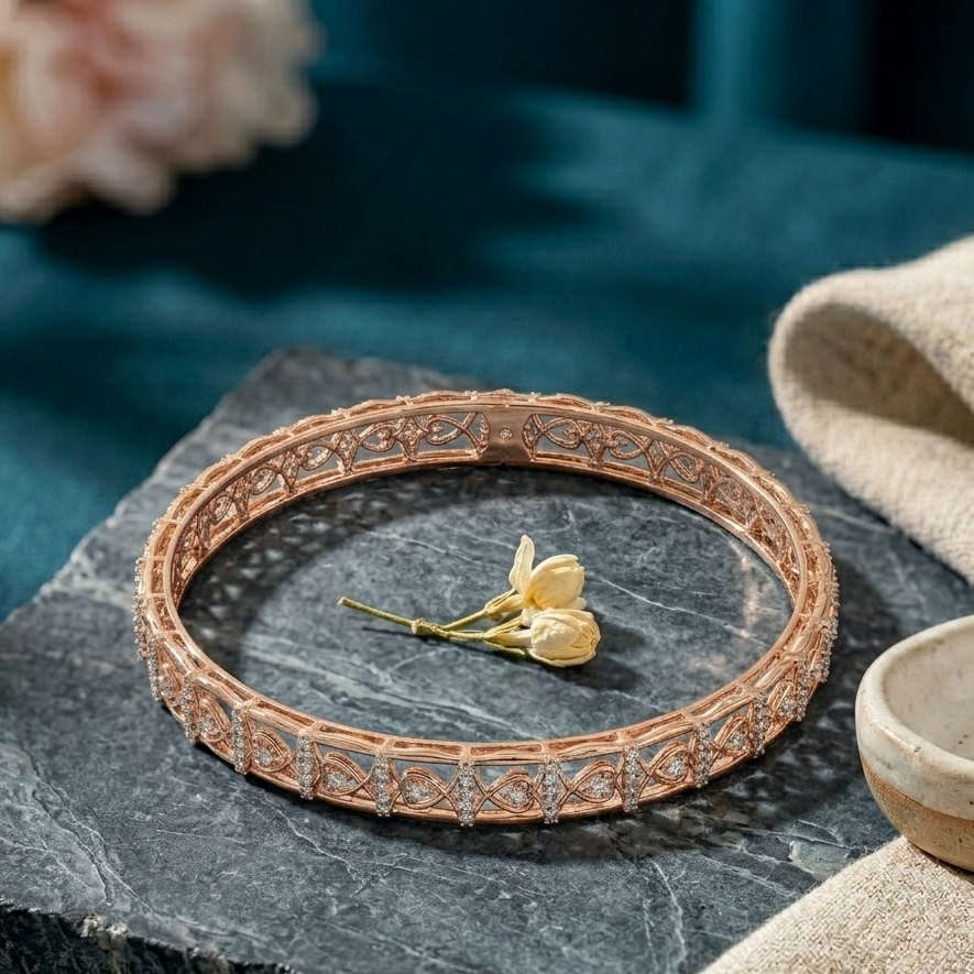 Floral Diamond Bangles