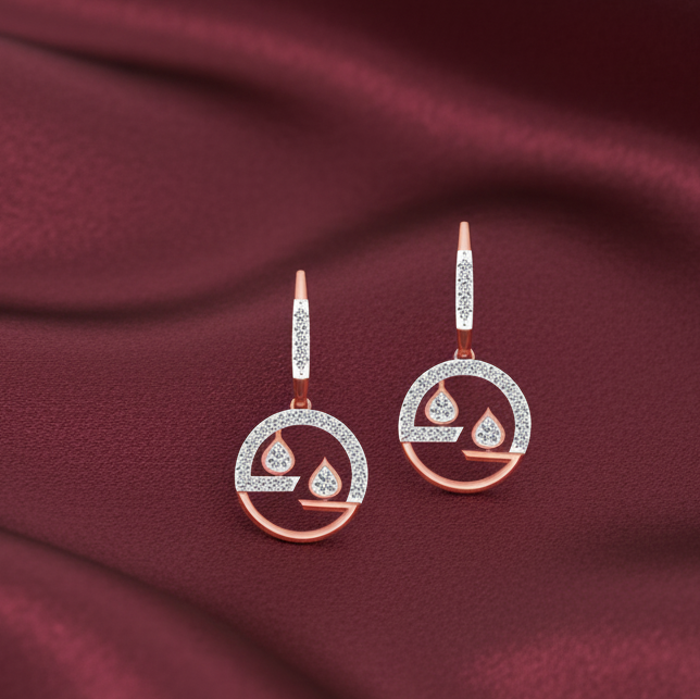 Elegant Crystal-Cut Diamond Danglers