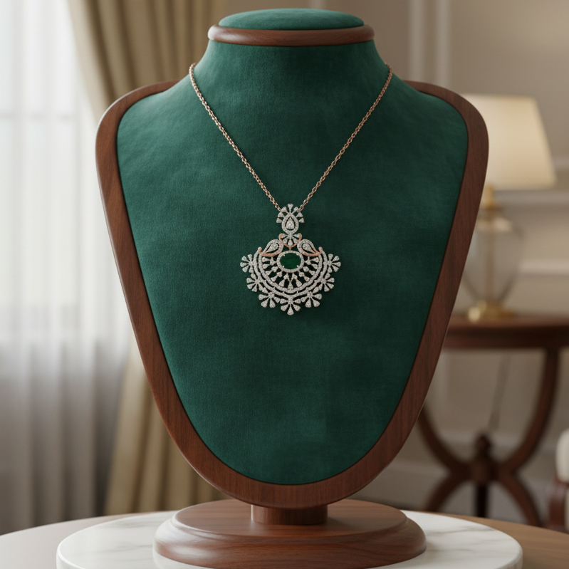 Modern Art Diamond Pendant - 3