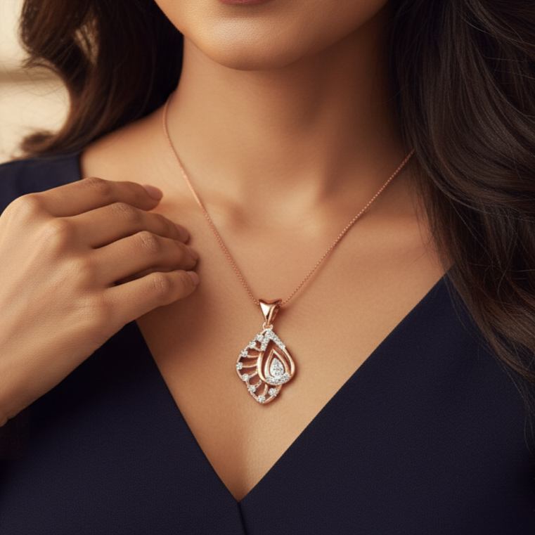 Graceful Elegant Diamond Pendant - 3
