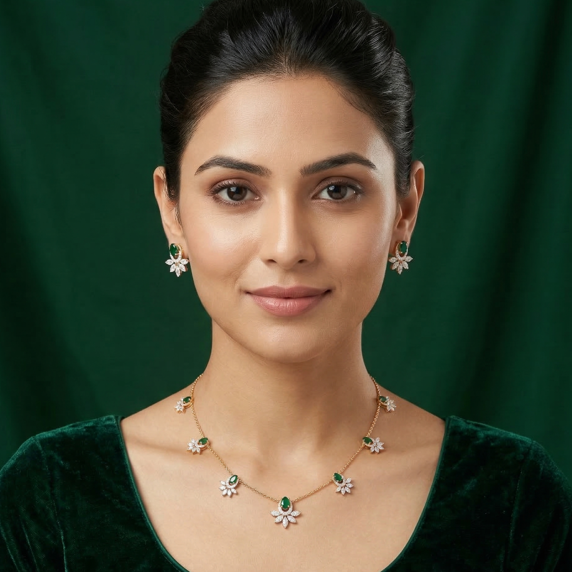 Royal Diamond Spark Necklace Set