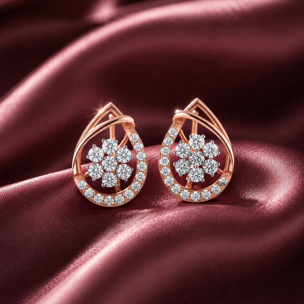 Classy Elegant Diamond Stud Earrings
