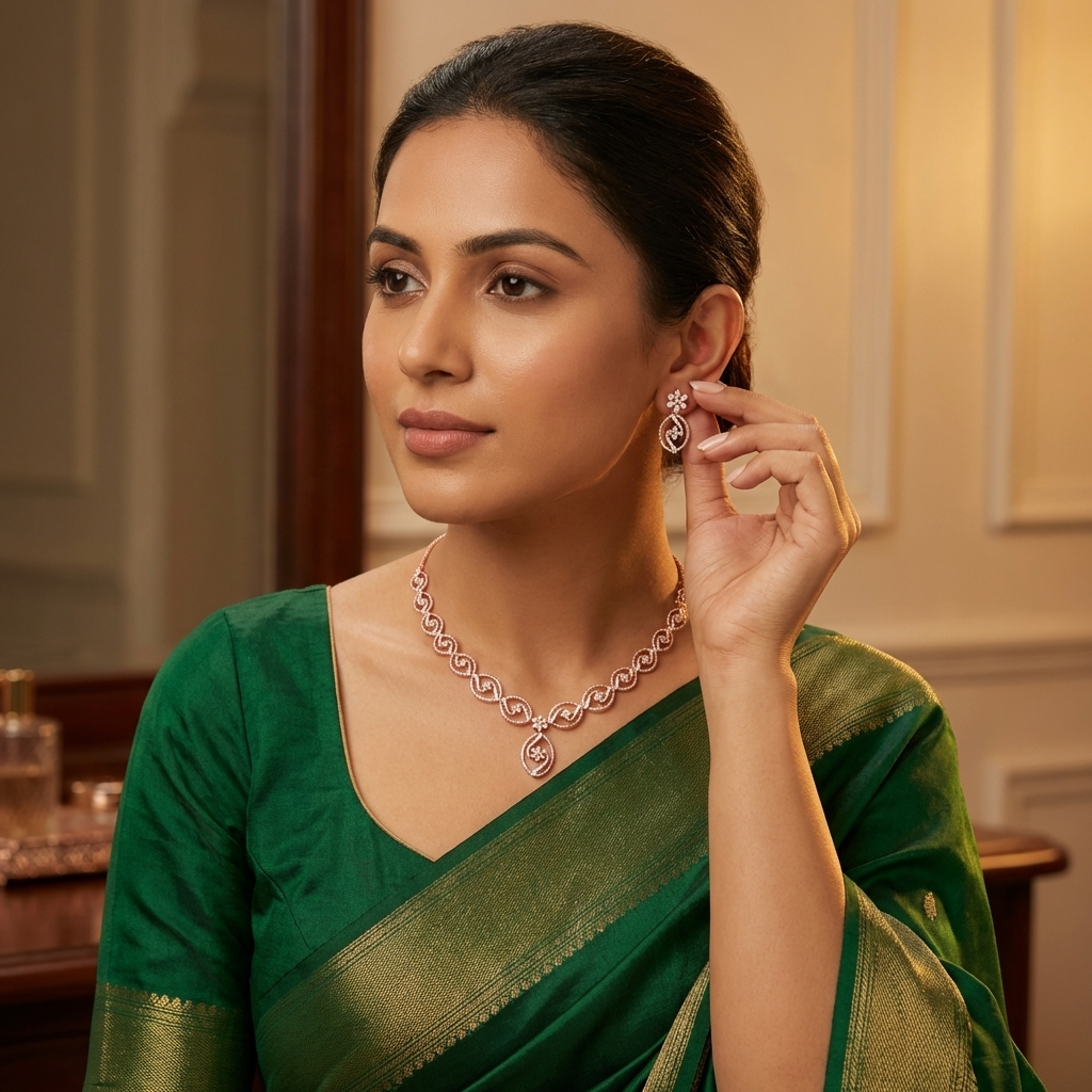 Classic Diamond Elegance Necklace Set - 3