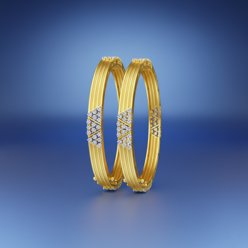 Golden Prism Diamond Bangle