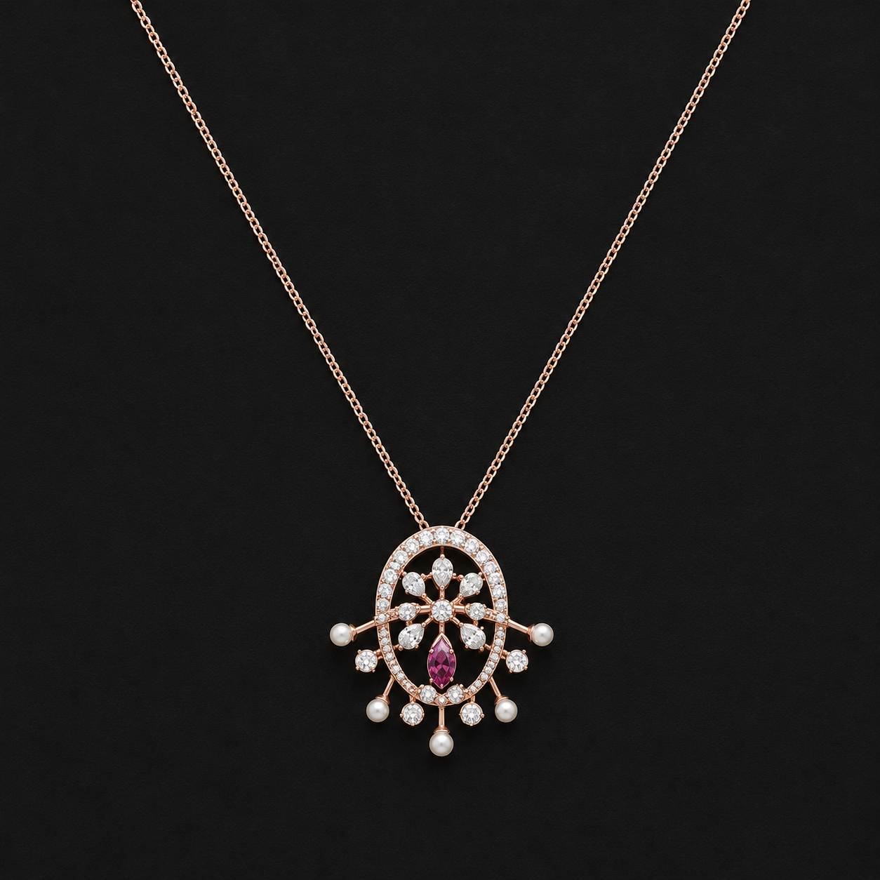 Elegant Flower Diamond Pendant