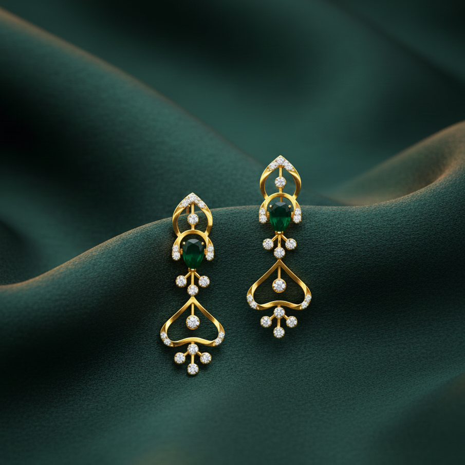 Stylish Luxe Diamond Drop Earrings