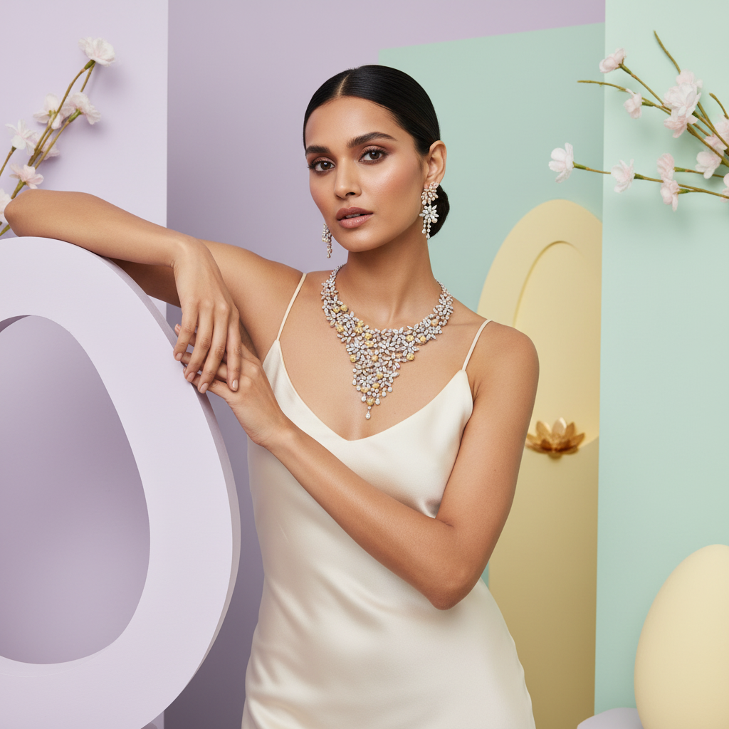 Bridal Charm Diamond Necklace Collection - 3