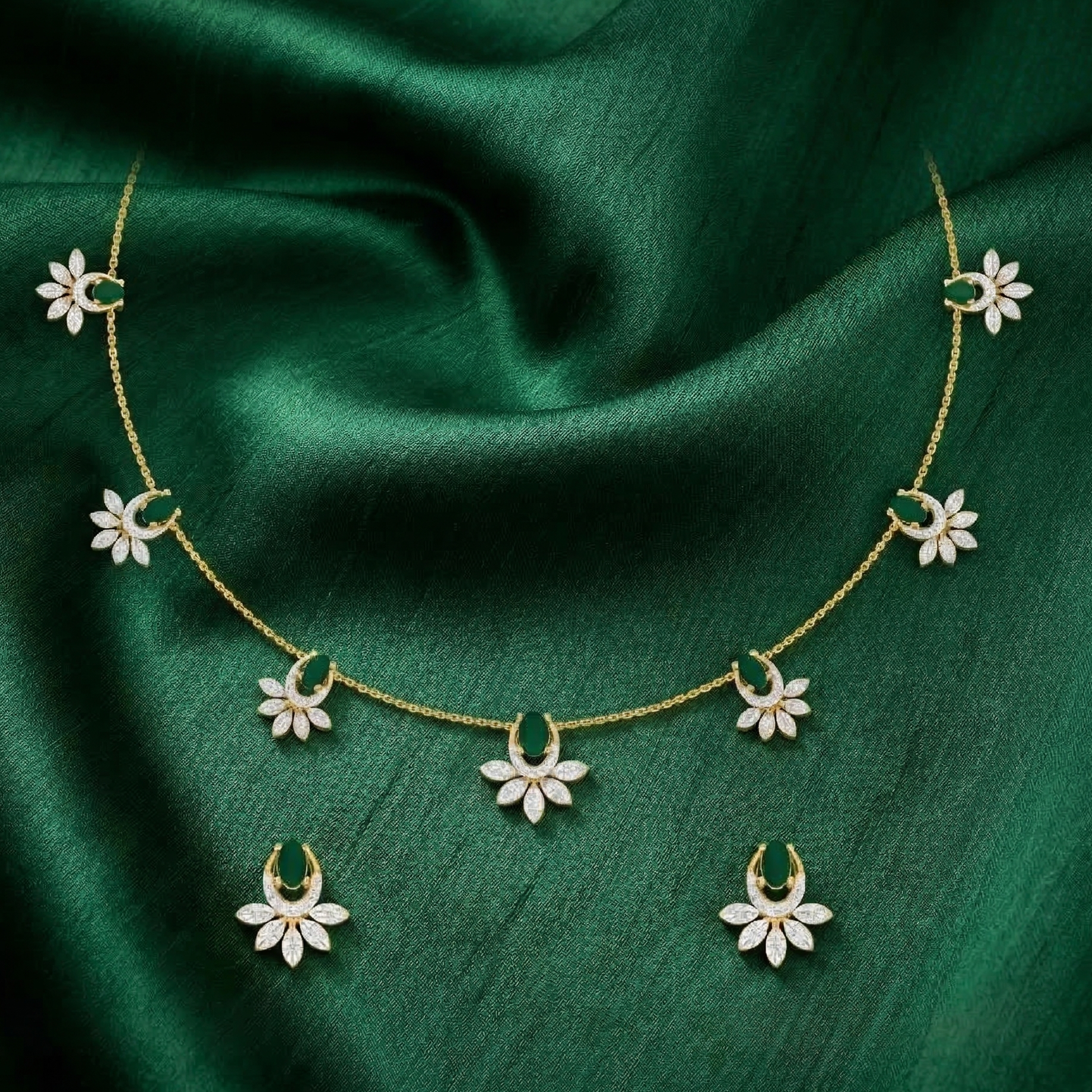 Royal Diamond Spark Necklace Set - 3