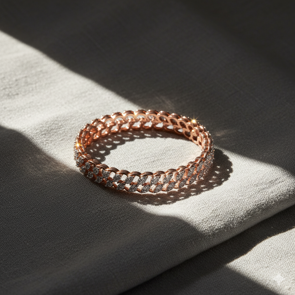 Theia Sculpted Diamond Bangle - 3