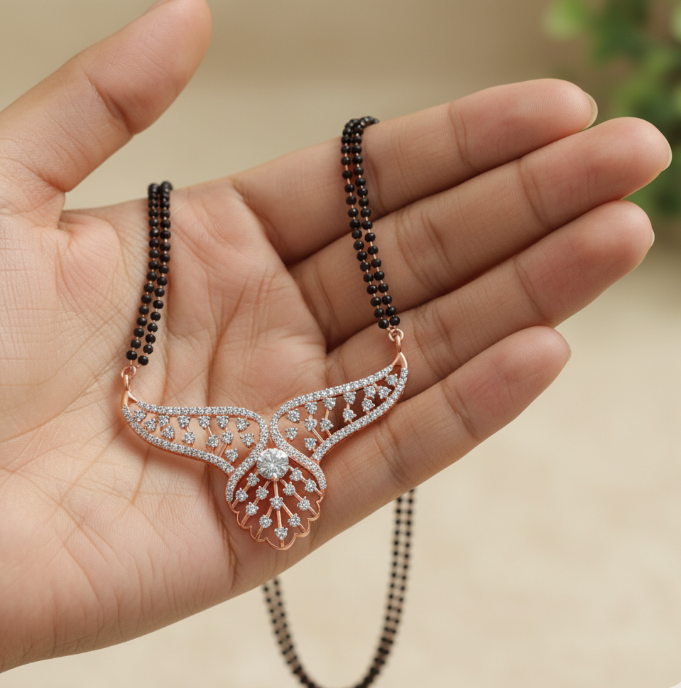 Traditional Gold Diamond Tanmaniya for Weddings - 3