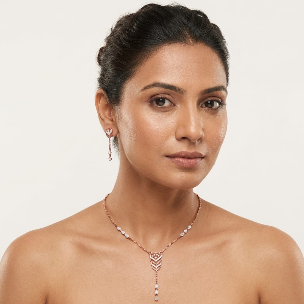 Imperial Diamond Charm Necklace Set