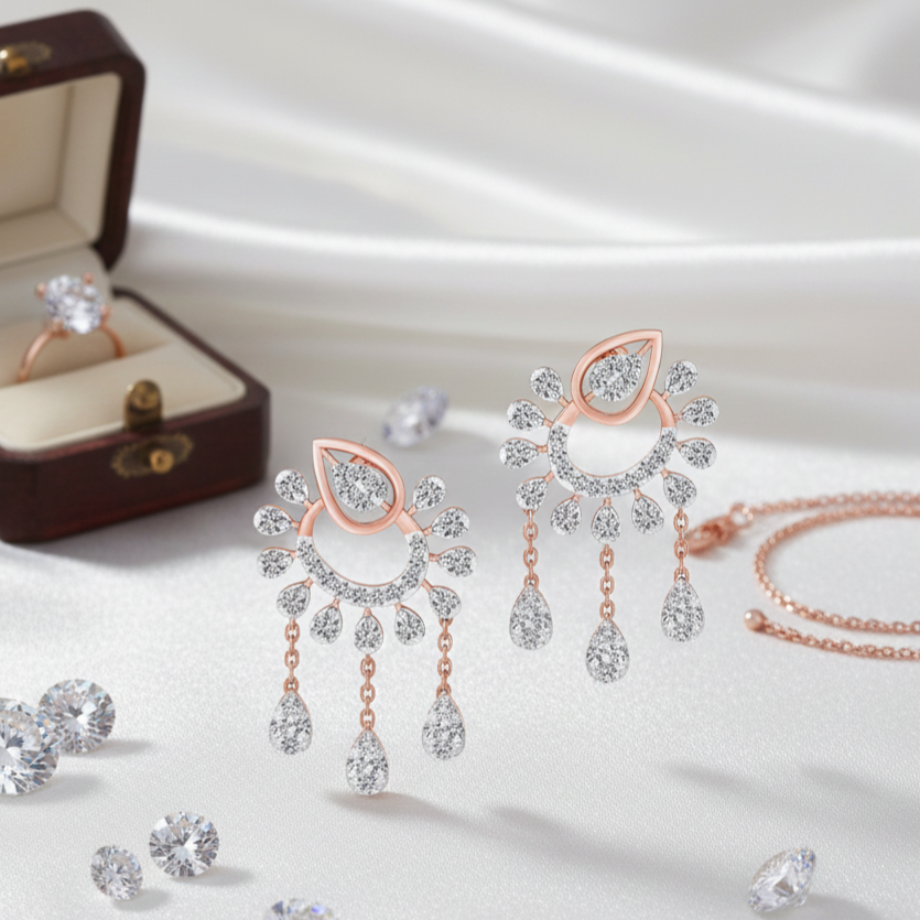 Nocturne Shine Diamond Dangler Earrings - 3