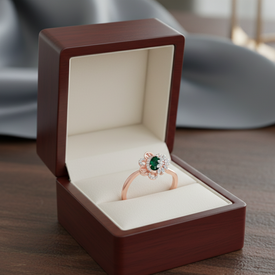 Luxe Petal Diamond Ladies Ring