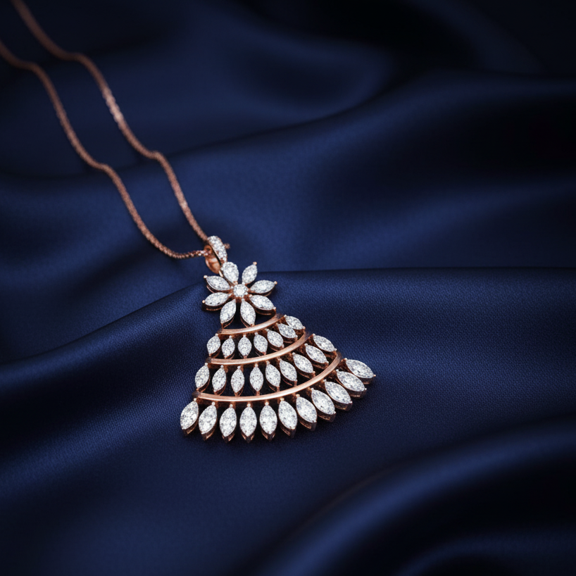 Luxury Floral Fan Statement Pendent