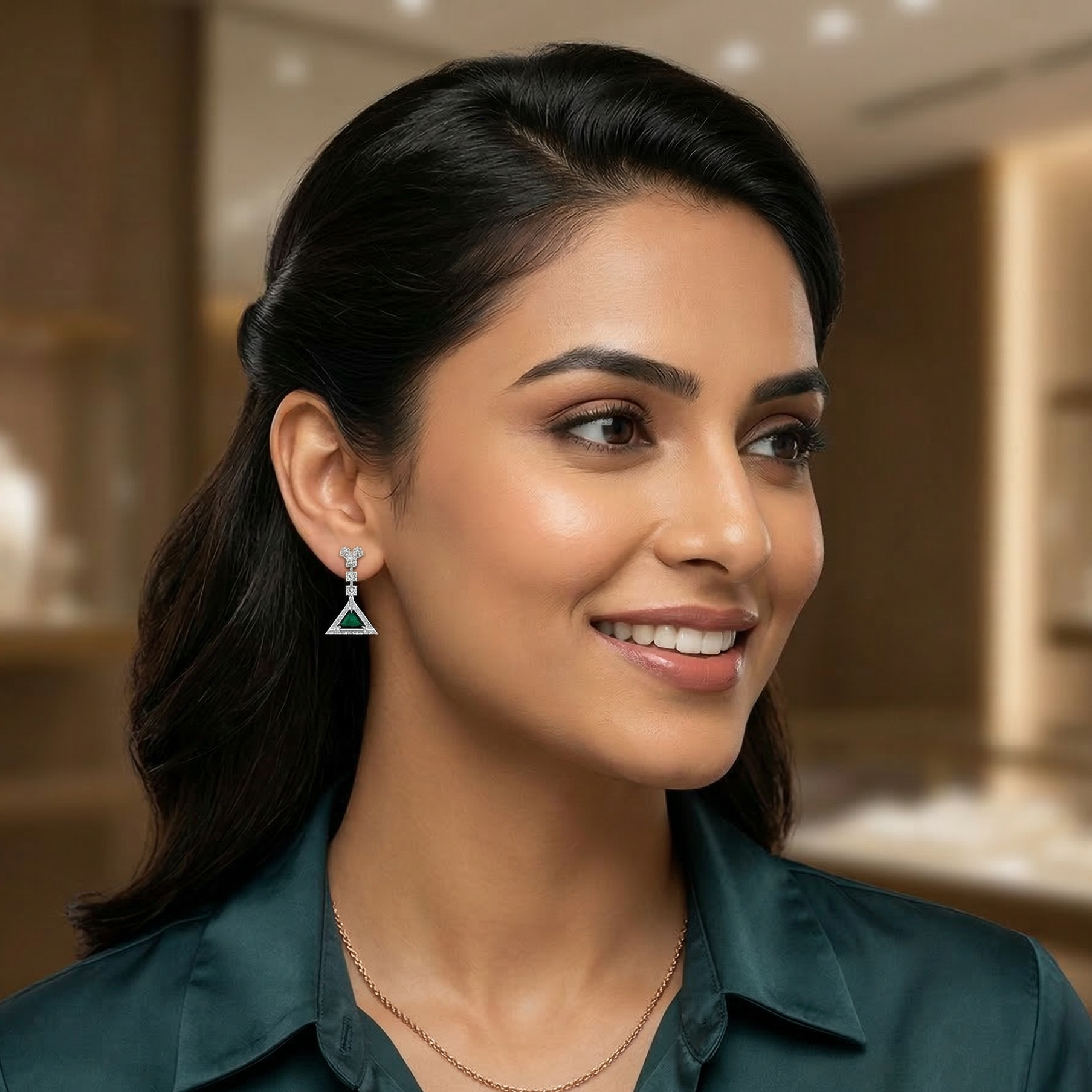 Modern Diamond Drop Earrings