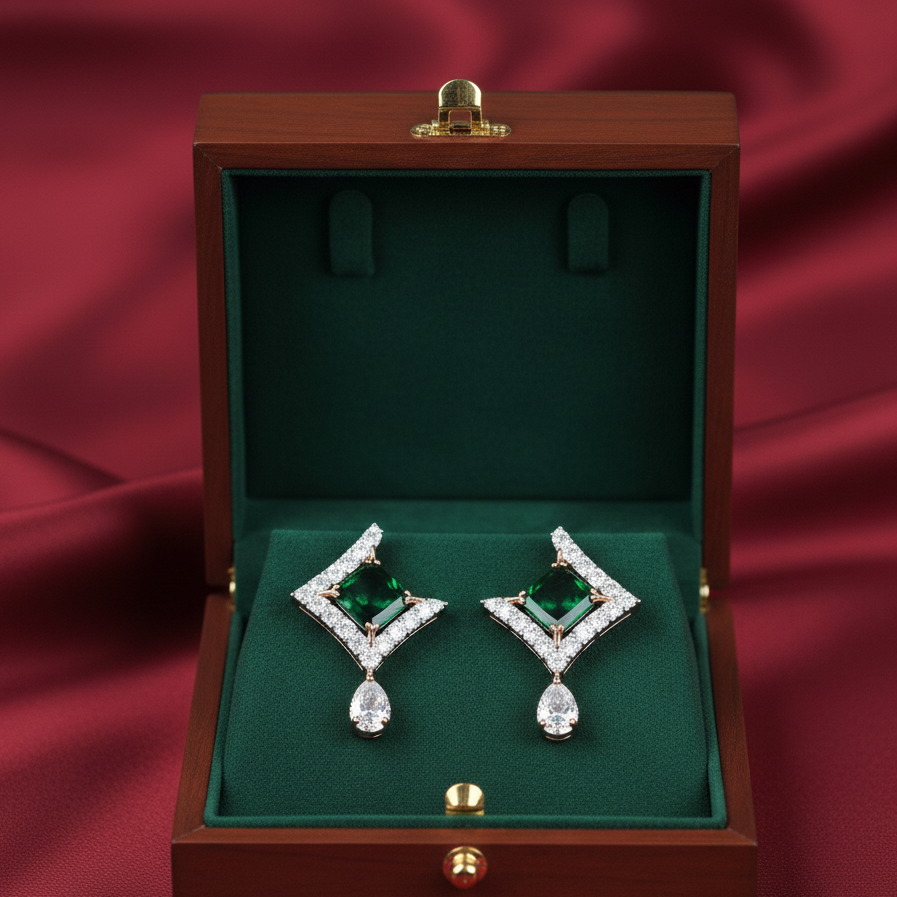 Stunning Diamond Hanging Earrings - 3