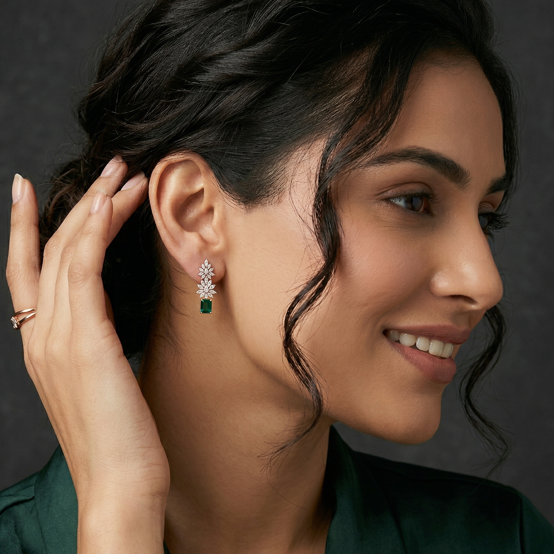 Elegant Evening Diamond Dangler Earrings - 3