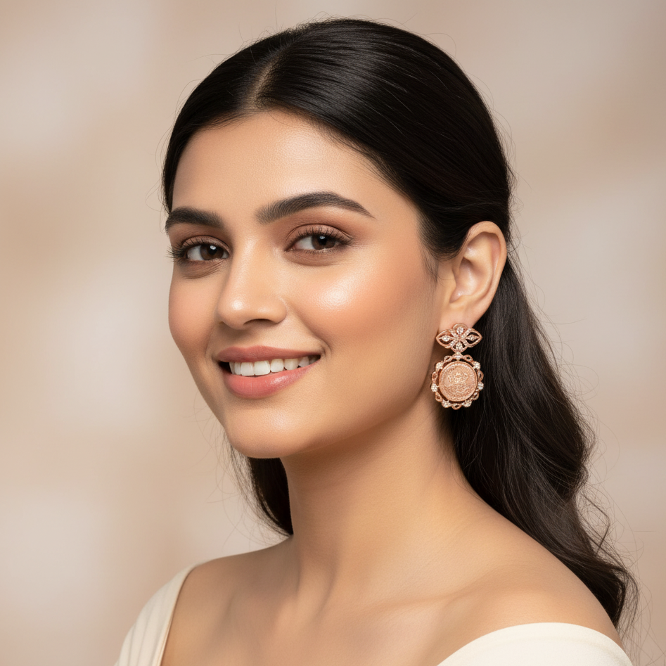 Minimal Diamond Dangler Earrings - 3