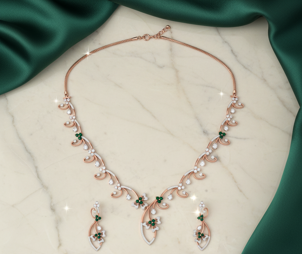 Divine Diamond Glow Necklace Set