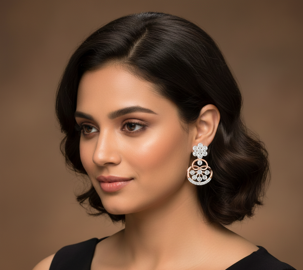 Ravelle Luxe Diamond Drop Earrings