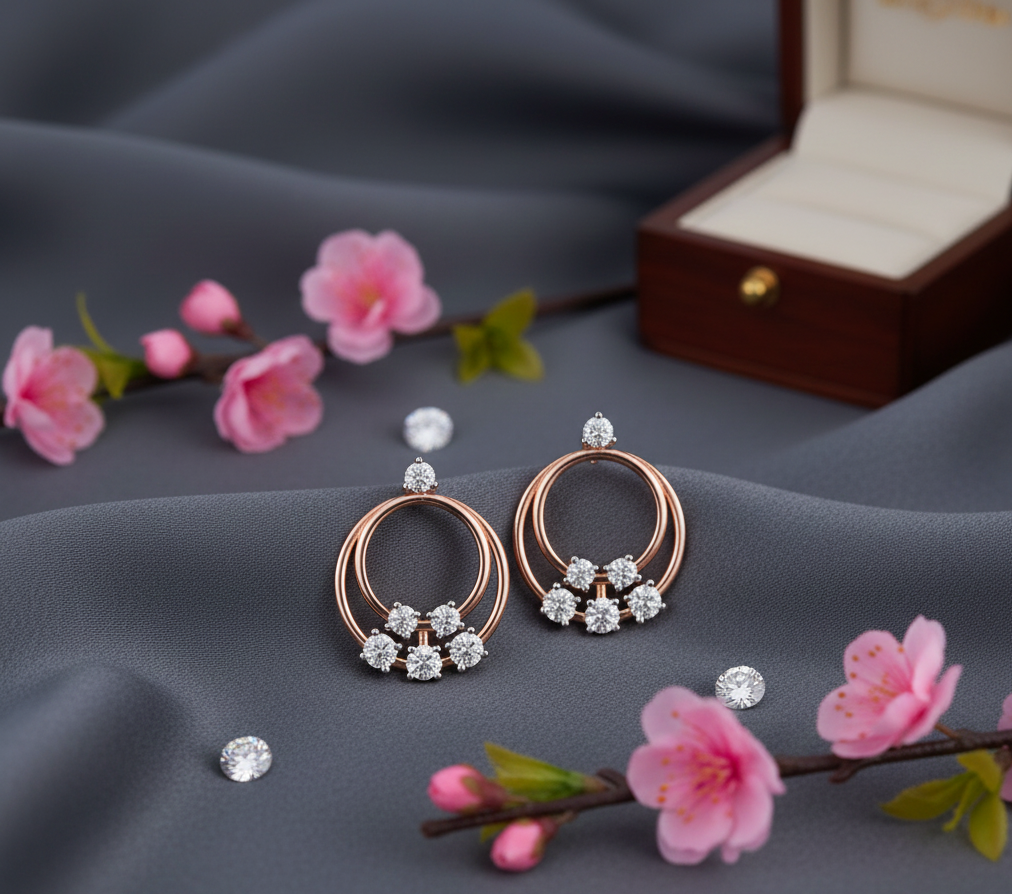 Elegant Diamond Stud Earrings in Modern Design - 3