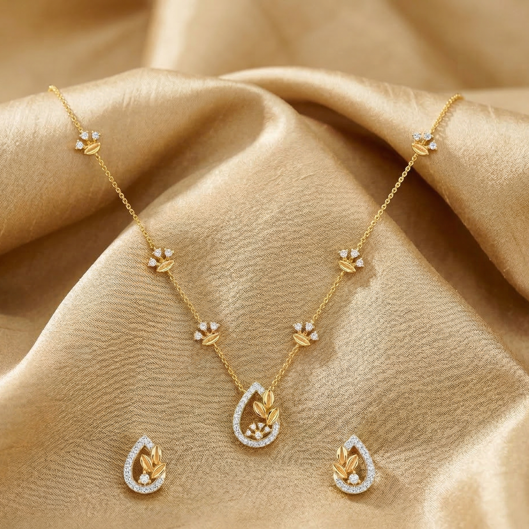 Luxury Diamond Shine Necklace Set
