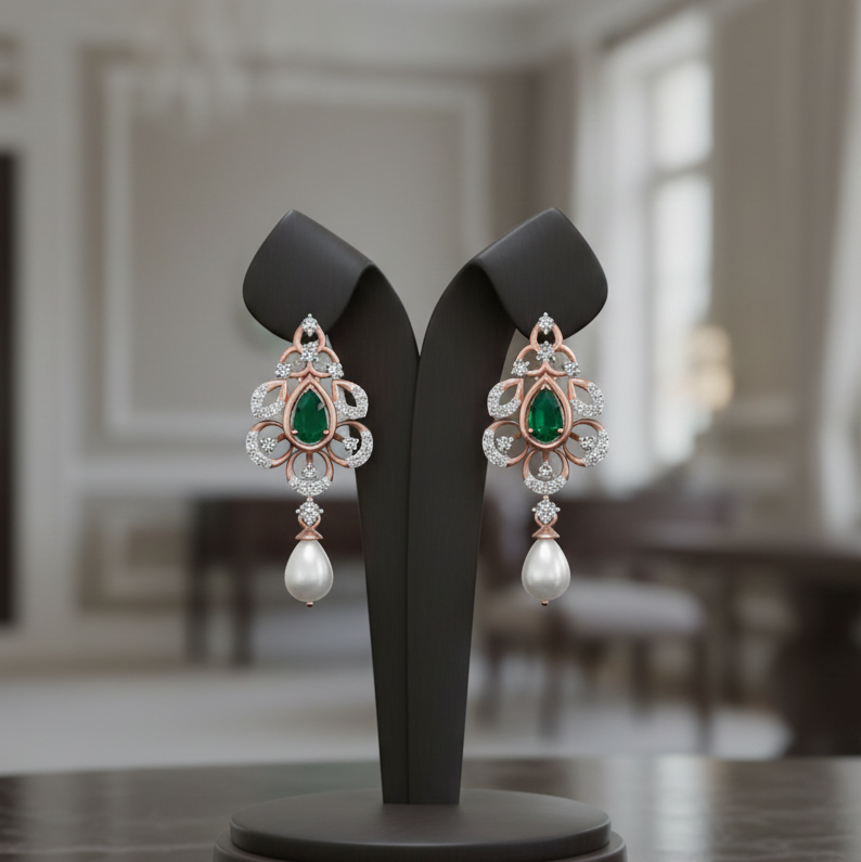 Sparkling Diamond Drop Earrings - 3