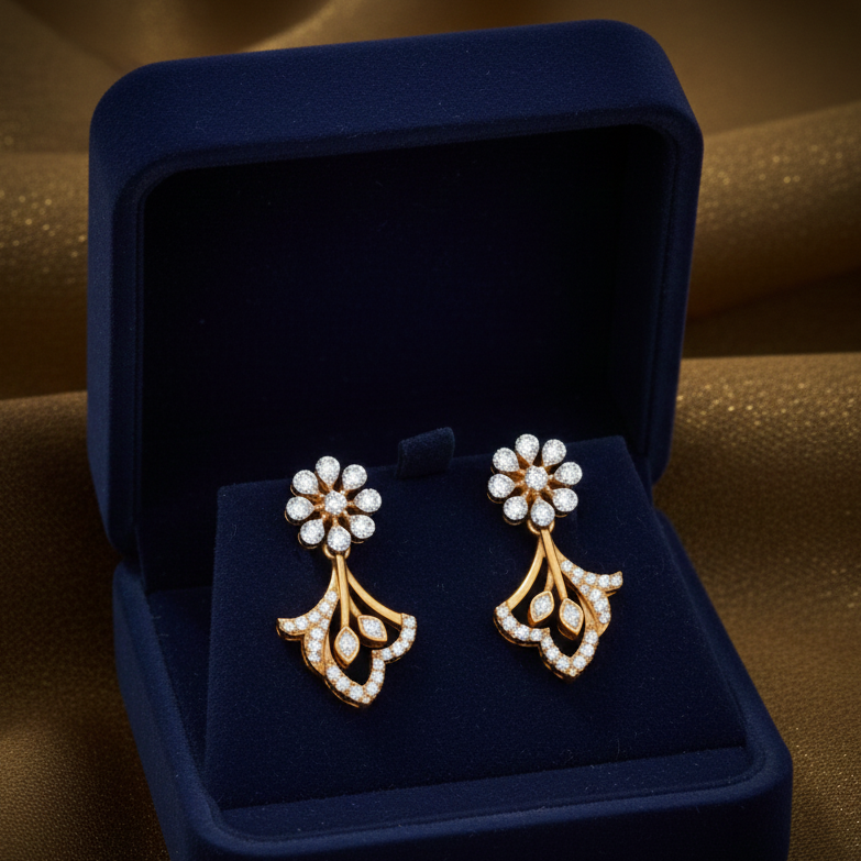 Fine Finish Diamond Dangle Earrings - 4