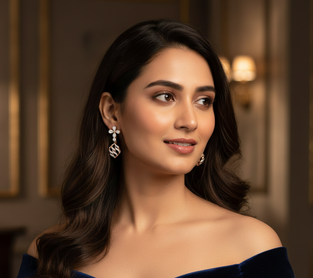 Evoria Luxe Diamond Drop Earrings