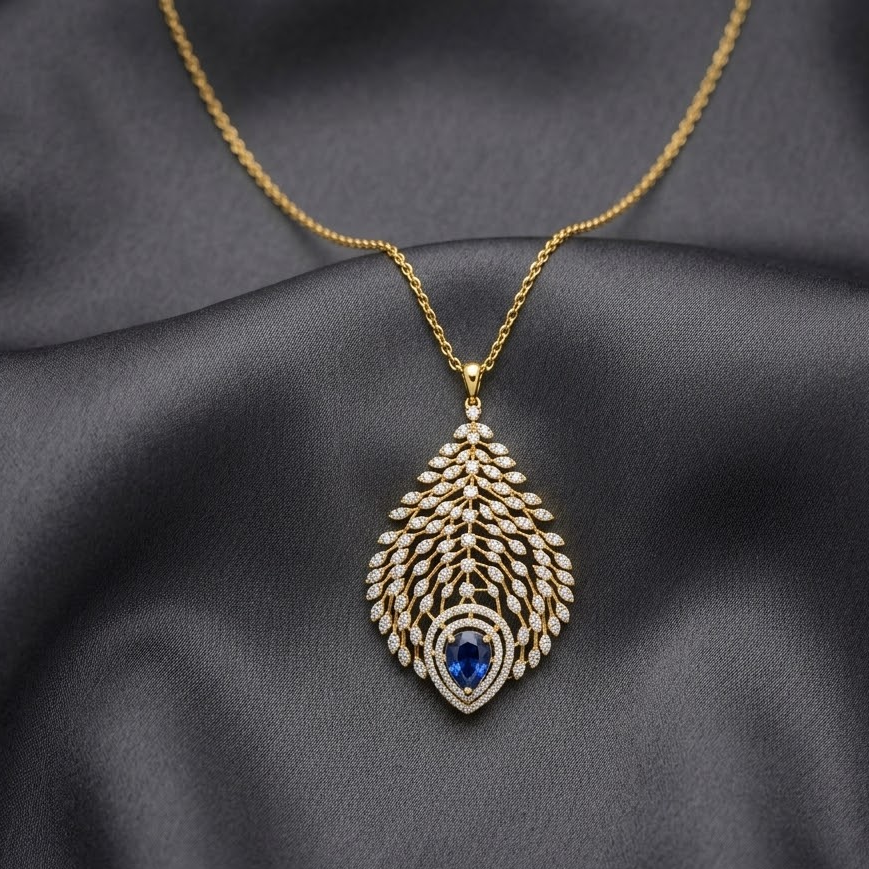Diamond Aurora Fern Pendant