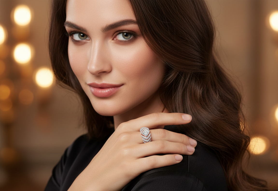 Luxe Blossom Diamond Ladies Ring - 3