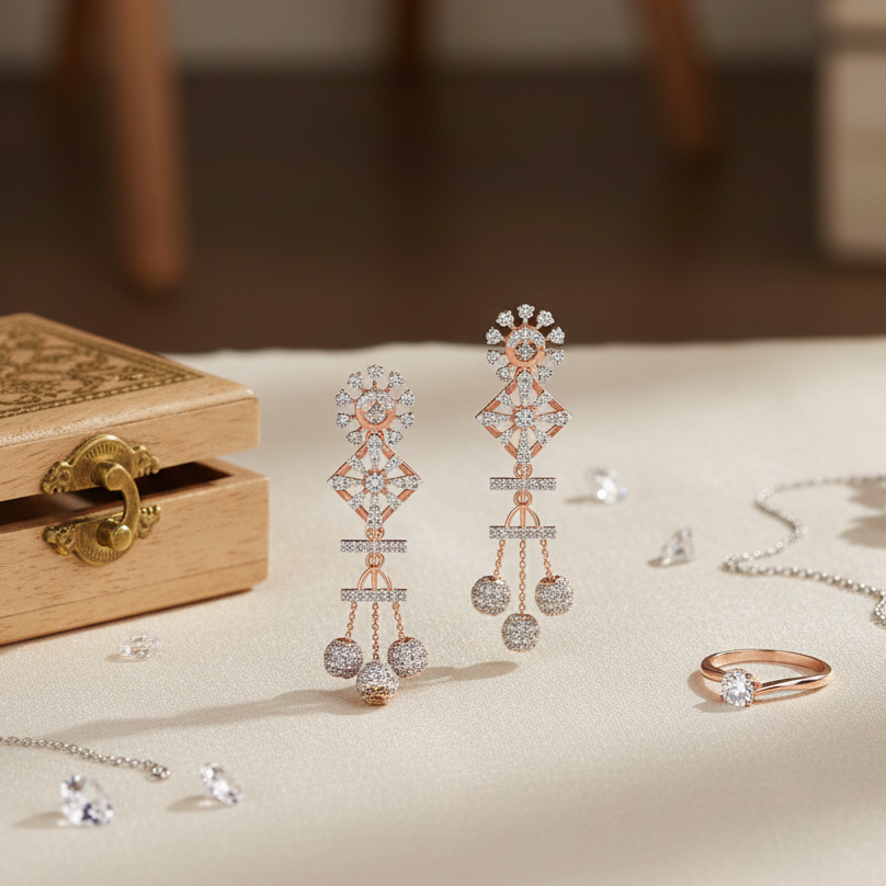 Vellora Grace Diamond Dangler Earrings