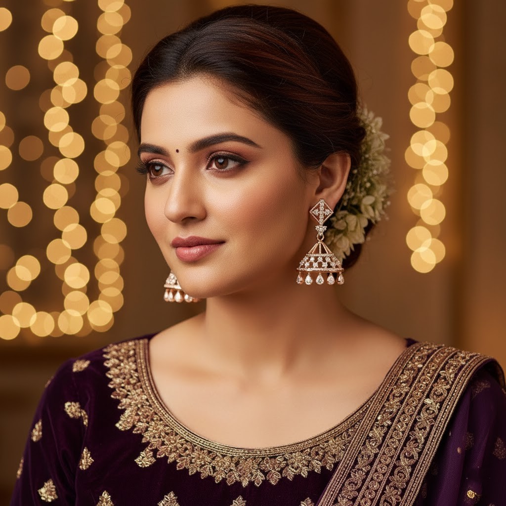 Designer Crafted Diamond Jhumkis