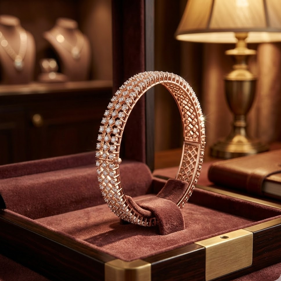 Leaf Design Diamond Bangles