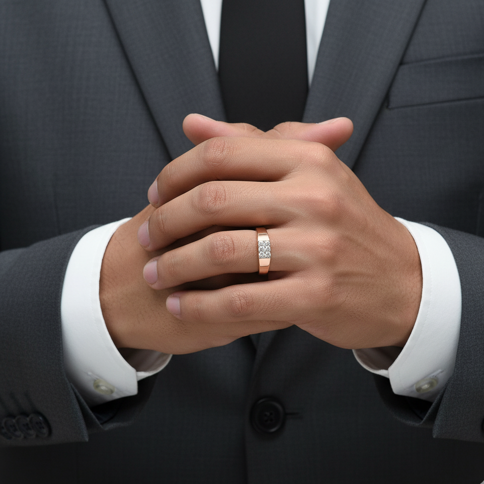 Luxe Authority Diamond Gents Ring - 5