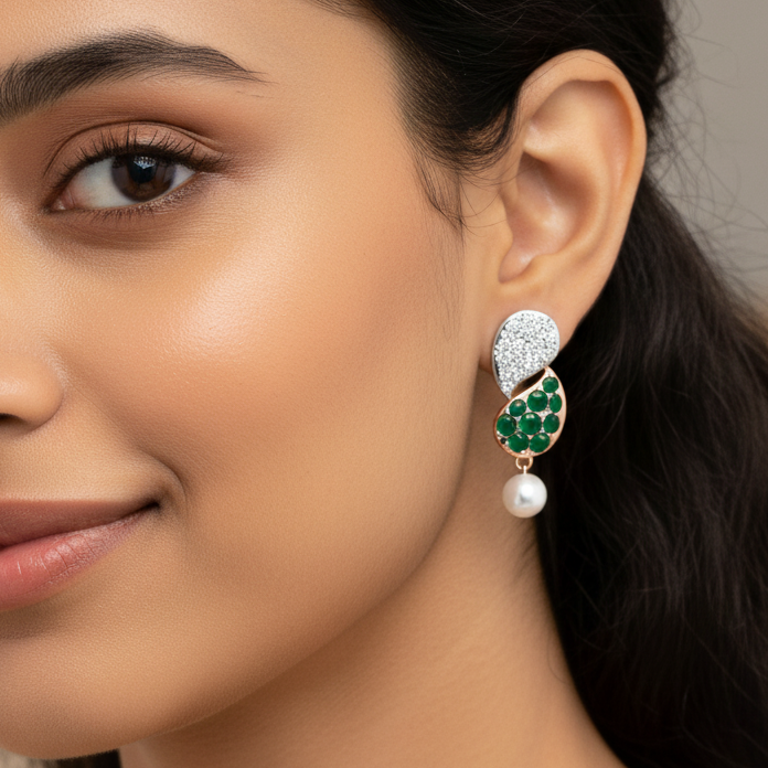 Stellar Glow Dangler Diamond Earrings - 3