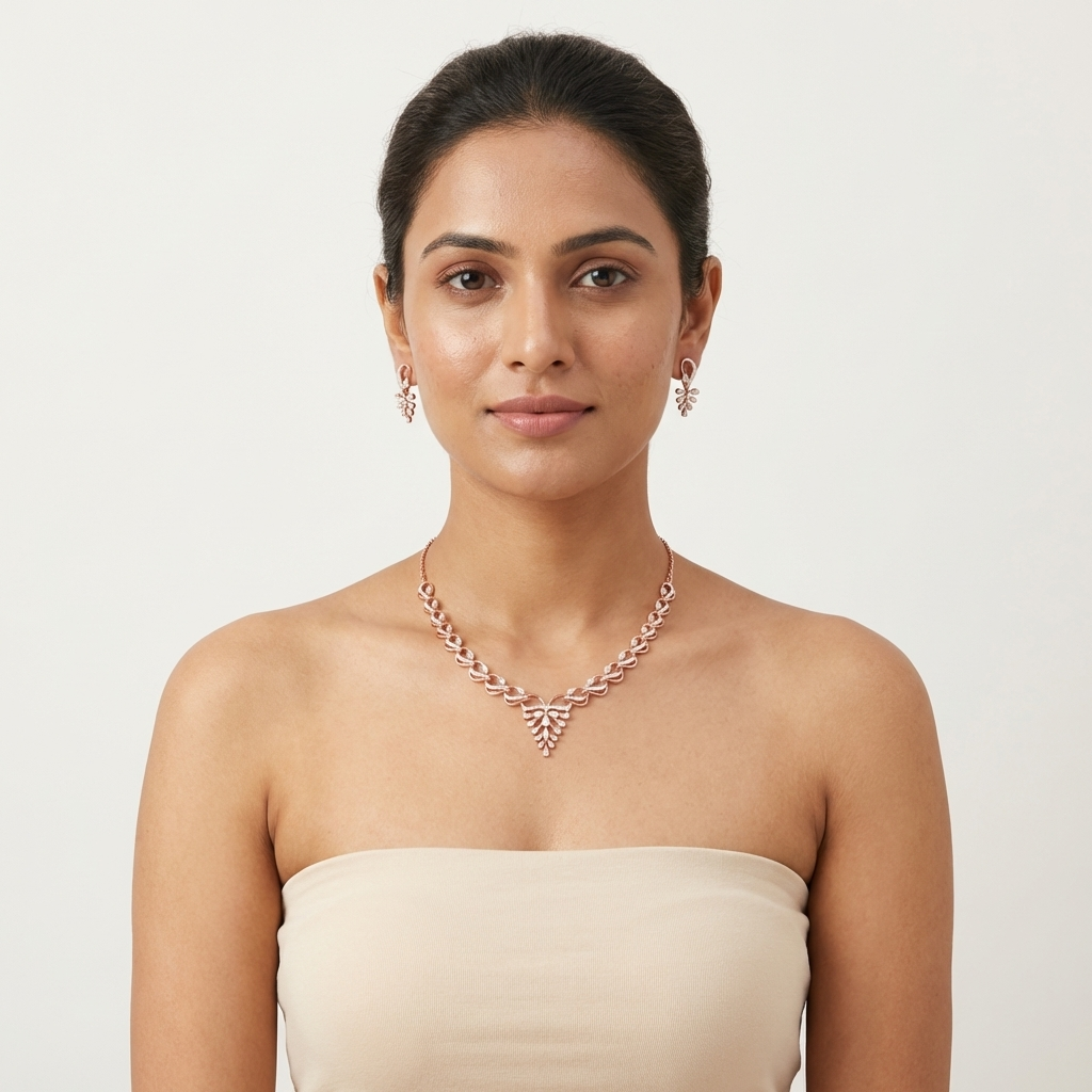 Regal Diamond Shine Necklace Set