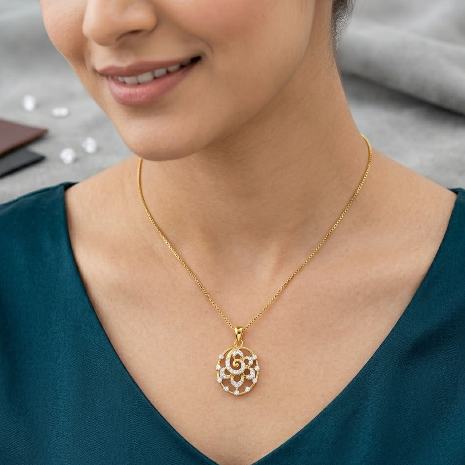 Diamond Lunar Bloom Pendant