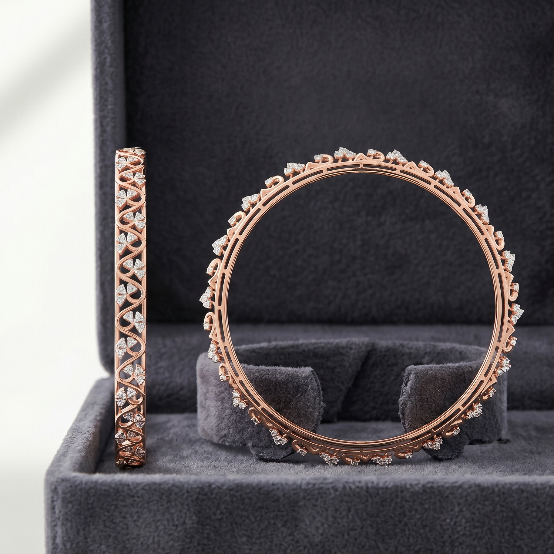 Intricate Diamond Bangles