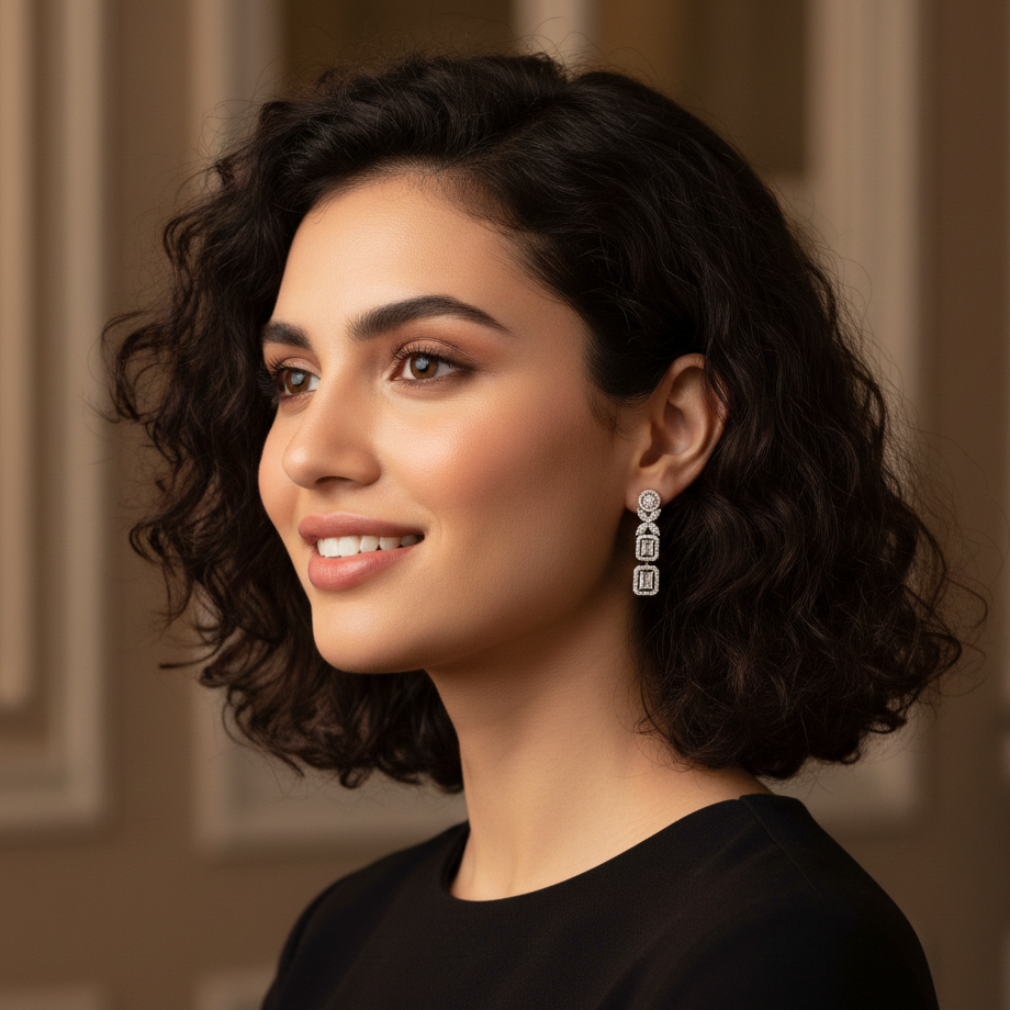 Solenne Shine Diamond Danglers