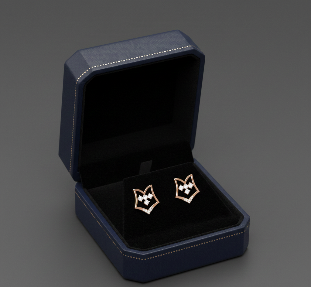 Premium Look Diamond Stud Earrings - 3