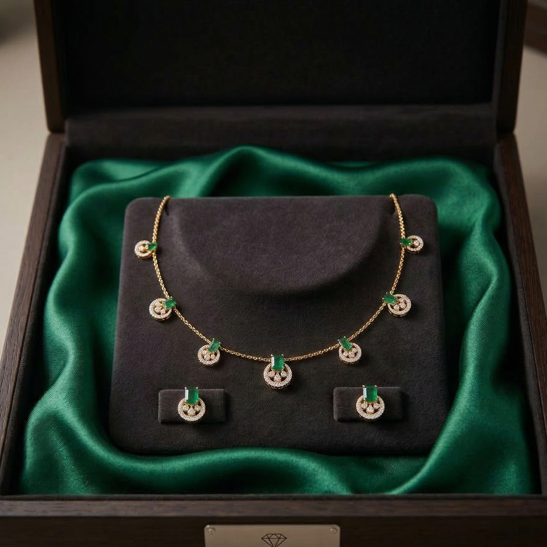 Elegant Diamond Sparkle Necklace Set - 3
