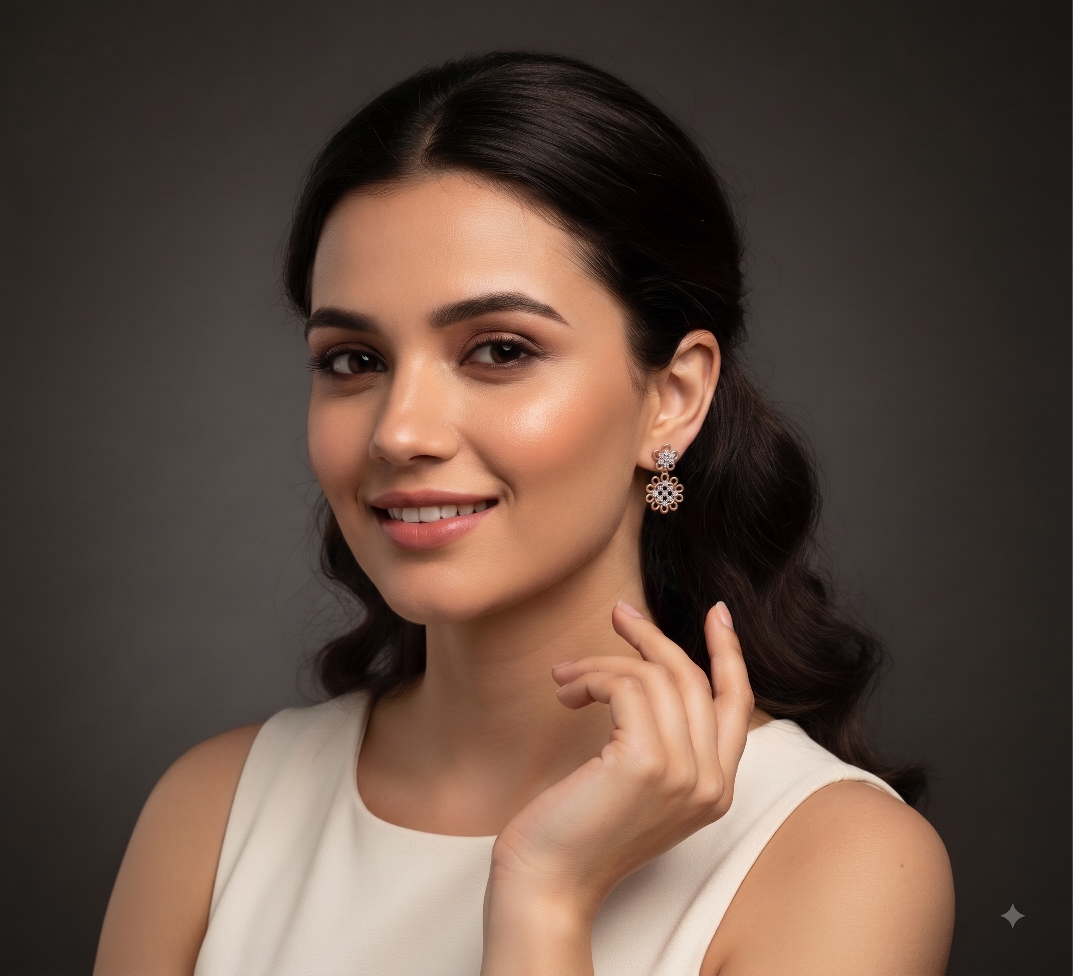 Simple Diamond Stud Earrings with Elegant Look - 3