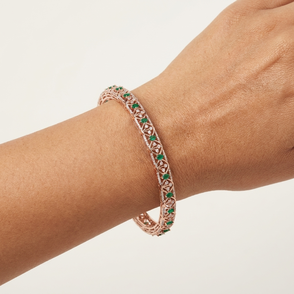Polished Diamond Bangles - 3