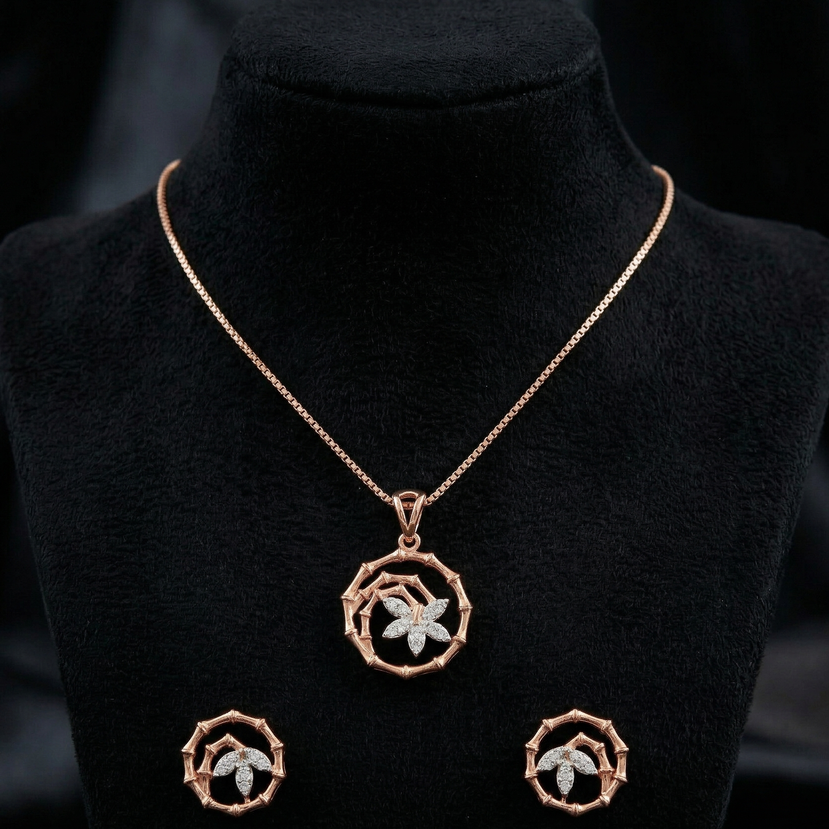 Heavenly Spark Diamond Pendant Set - 3