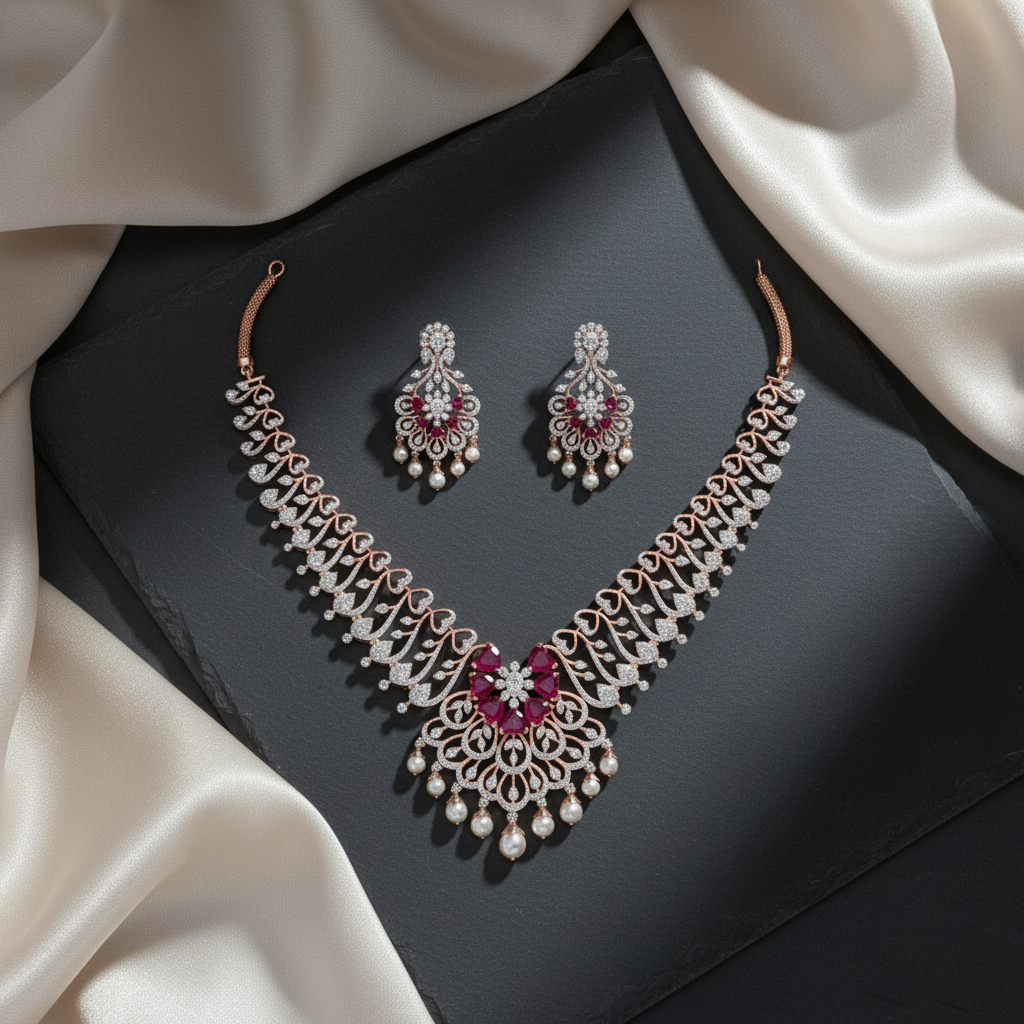 Supreme Diamond Charm Necklace Set