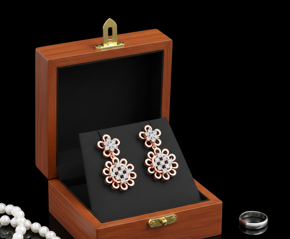 Simple Diamond Stud Earrings with Elegant Look