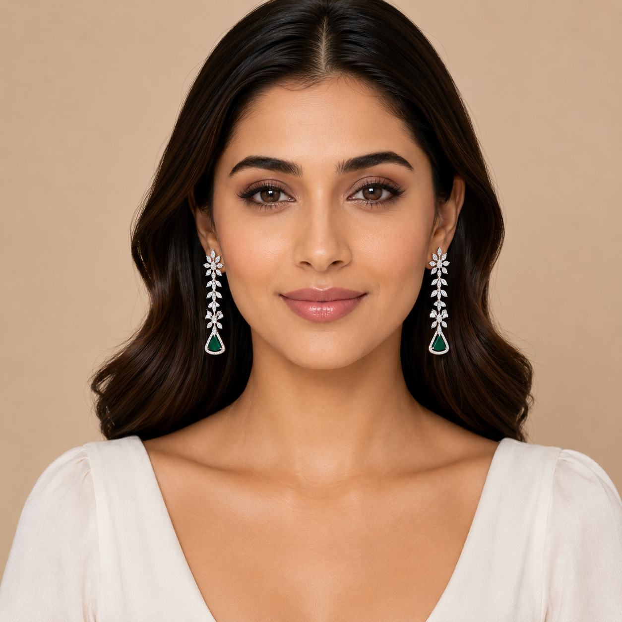 Elegant Sparkle Diamond Dangle Earrings - 3